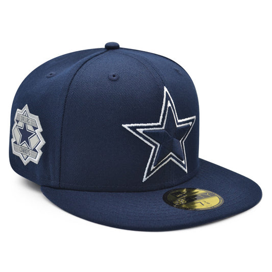 Dallas Cowboys LOGO SIDE Exclusive New Era 59Fifty Fitted NFL Hat - Navy/Gray UV