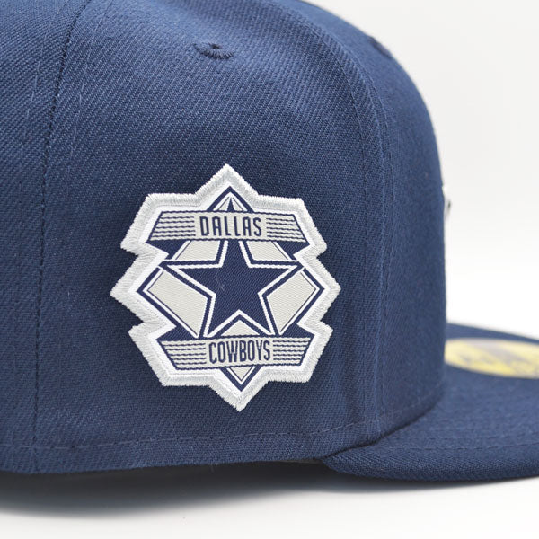 Dallas Cowboys LOGO SIDE Exclusive New Era 59Fifty Fitted NFL Hat - Navy/Gray UV