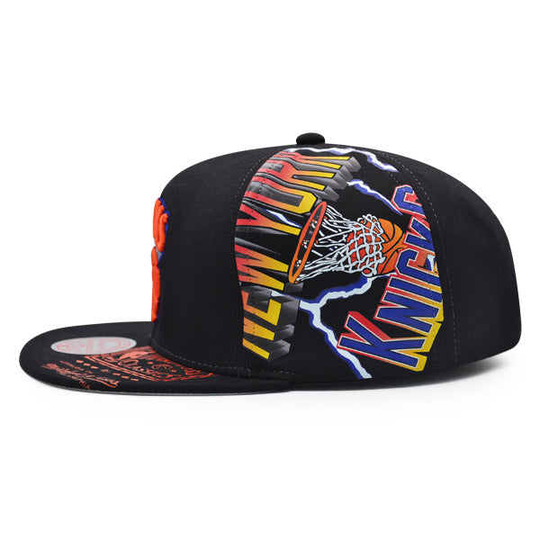 New York Knicks Mitchell & Ness SUPER REMIX Snapback Hat - Black/Orange