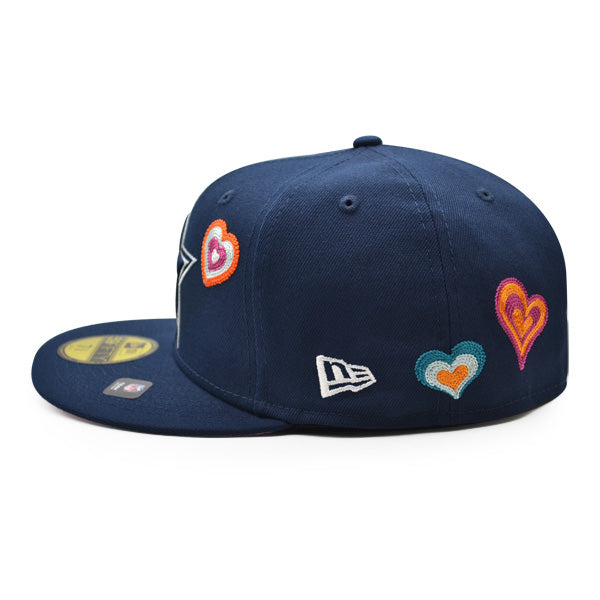 Dallas Cowboys CHAINED HEARTS Exclusive New Era 59Fifty Fitted NFL Hat- Navy/Pink