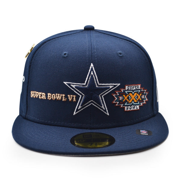 Dallas Cowboys HISTORIC CHAMPS Exclusive New Era 59Fifty Fitted NFL Hat - Navy/Gray