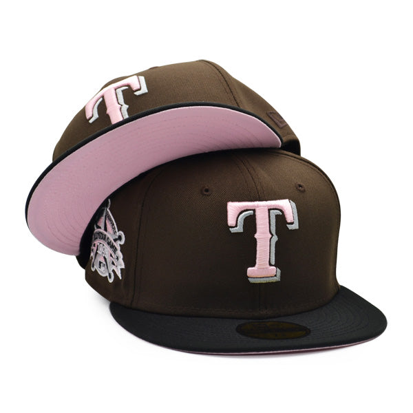 Texas Rangers 1995 ALL-STAR GAME Exclusive New Era 59Fifty Fitted Hat – Brown/Black/Pink Bottom