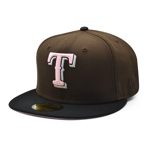 Texas Rangers 1995 ALL-STAR GAME Exclusive New Era 59Fifty Fitted Hat – Brown/Black/Pink Bottom