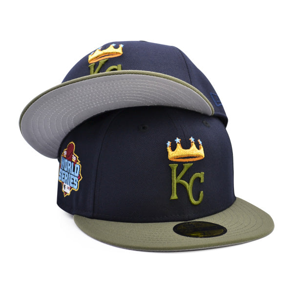 Kansas City Royals 2015 WORLD SERIES Exclusive New Era 59Fifty Fitted Hat - Navy/New Olive