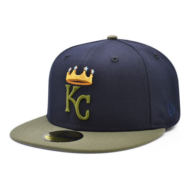 Kansas City Royals 2015 WORLD SERIES Exclusive New Era 59Fifty Fitted Hat - Navy/New Olive