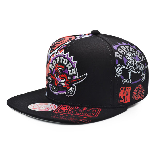Toronto Raptors Mitchell & Ness SUPER REMIX Snapback Hat - Black/Purple