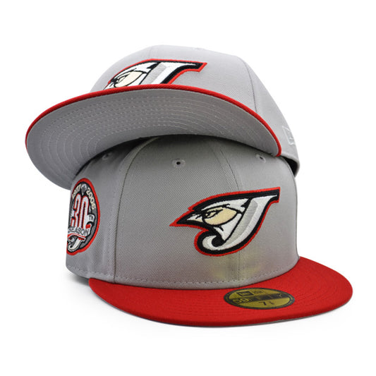 Toronto Blue Jays 30th ANNIVERSARY Exclusive New Era 59Fifty Fitted Hat - Gray/Scarlet