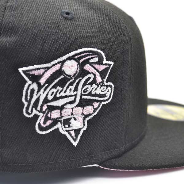 New York Yankees 2000 WORLD SERIES Exclusive New Era GLOW 59Fifty Fitted Hat - Black/White/Pink Bottom