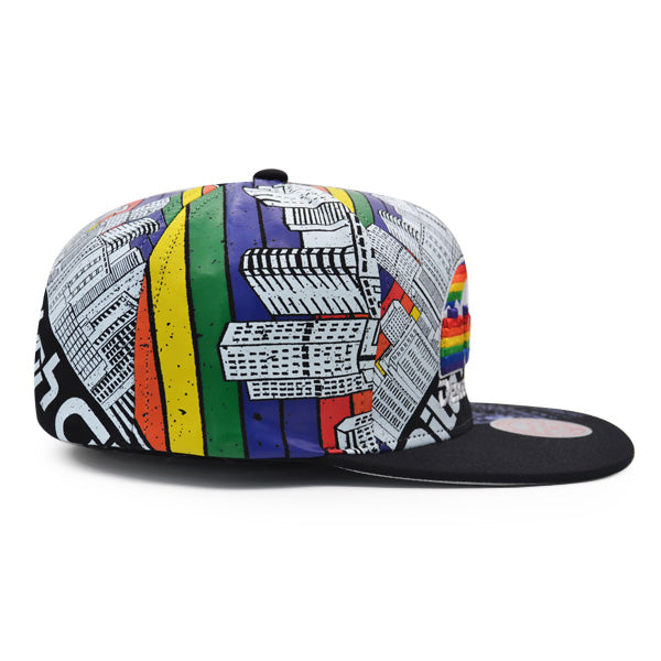 Denver Nuggets Mitchell & Ness SUPER REMIX Snapback Hat - Black/Rainbox