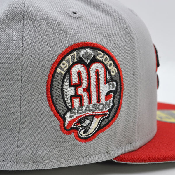 Toronto Blue Jays 30th ANNIVERSARY Exclusive New Era 59Fifty Fitted Hat - Gray/Scarlet