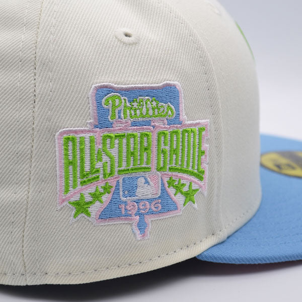 Philadelphia Phillies 1996 ALL-STAR GAME Exclusive New Era 59Fifty Fitted Hat -Chrome/Sky