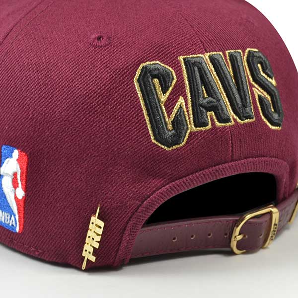 Cleveland Cavaliers Logo Burgundy/Gold Strapback Pro Standard NBA Hat