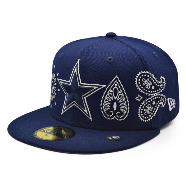 Dallas Cowboys PAISLEY ALL-OVER Exclusive New Era 59Fifty Fitted Hat - Navy/White