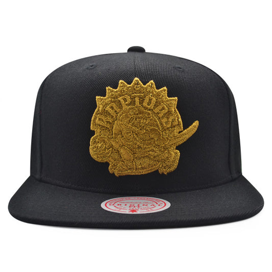 Toronto Raptors HWC Mitchell & Ness TRUE LUCK Snapback Hat - Black/Brick Gold
