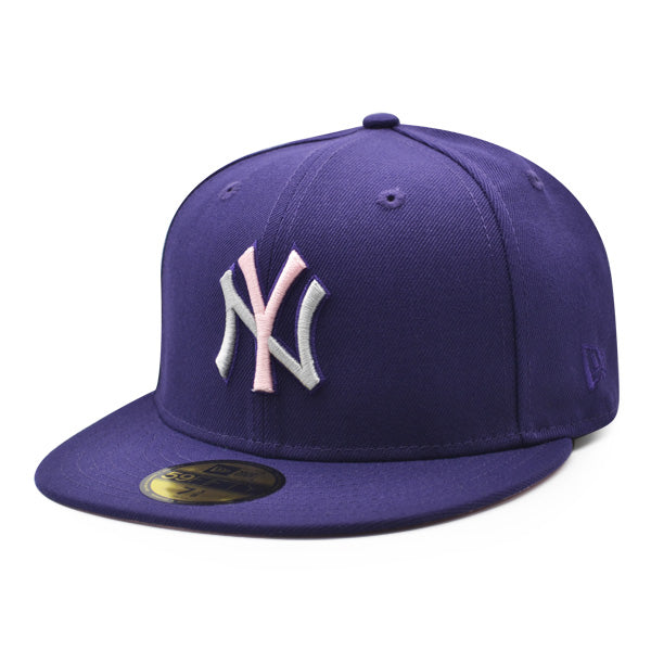 New York Yankees 1998 WORLD SERIES Exclusive New Era 59Fifty Fitted Hat - Purple/Pink