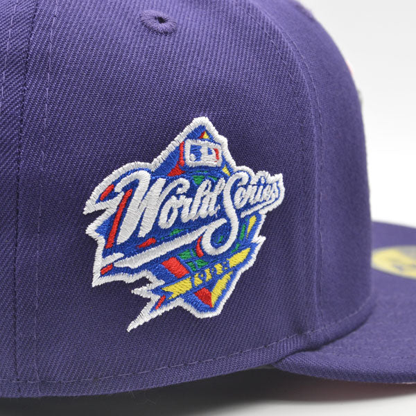 New York Yankees 1998 WORLD SERIES Exclusive New Era 59Fifty Fitted Hat - Purple/Pink