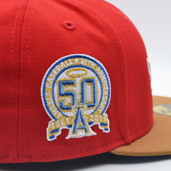 Anaheim Angels 50th Anniversary Exclusive New Era 59Fifty Fitted Hat – Red/Bronze
