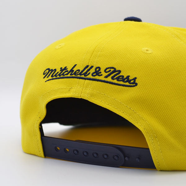 Michigan Wolverines NCAA Mitchell & Ness SHARKTOOTH Snapback Hat - Navy/Yellow