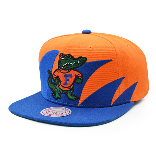 Florida Gators NCAA Mitchell & Ness SHARKTOOTH Snapback Hat - Royal/Orange