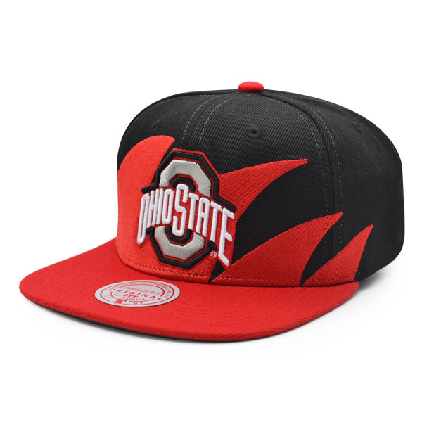 Ohio State Buckeyes NCAA Mitchell & Ness SHARKTOOTH Snapback Hat - Red/Black