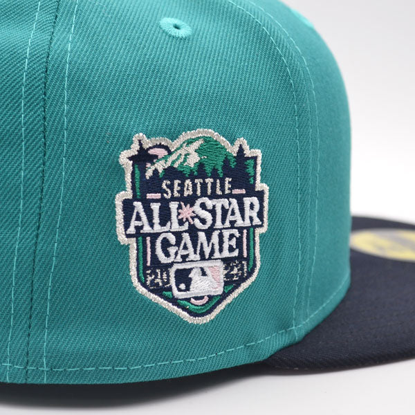 Seattle Mariners NEW 2023 ALL-STAR GAME Exclusive New Era 59Fifty Fitted Hat – Teal/Navy/Pink Bottom