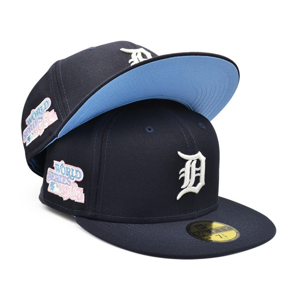 Detroit Tigers 1984 WORLD SERIES New Era POP-ALOT 59Fifty Fitted Hat - Navy/Sky Bottom