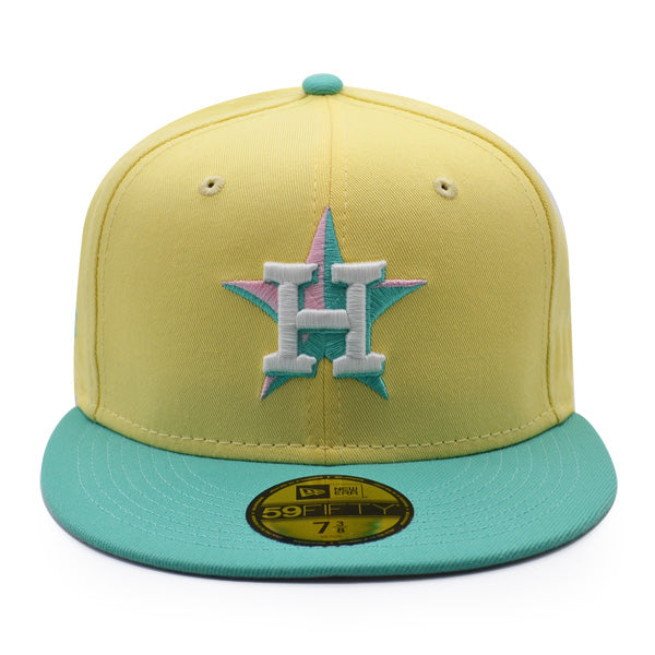 Houston Astros 50th Anniversary Exclusive New Era 59Fifty Fitted Hat – Soft Yellow/Mint/Pink Bottom