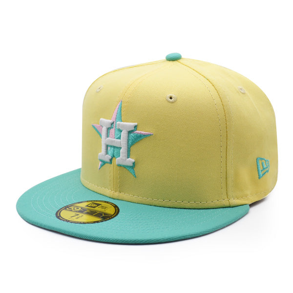 Houston Astros 50th Anniversary Exclusive New Era 59Fifty Fitted Hat – Soft Yellow/Mint/Pink Bottom