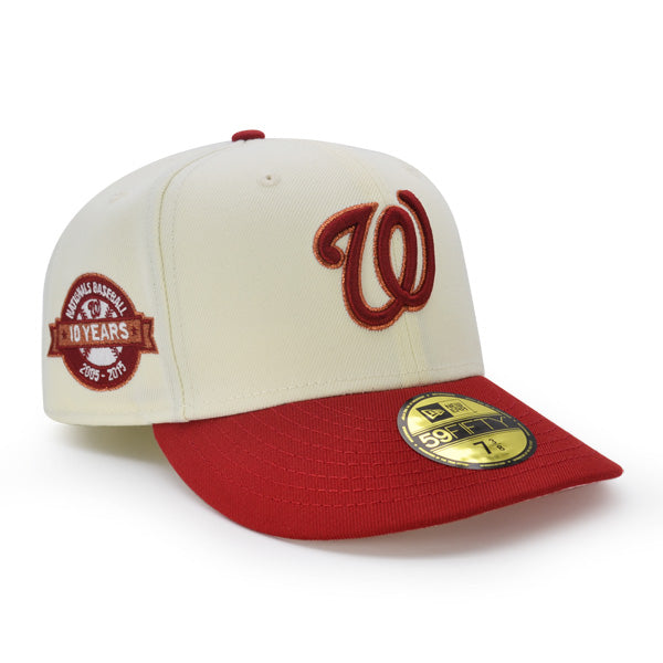 Washington Nationals 10 YEAR ANNIVERSARY Exclusive New Era 59Fifty Fitted Hat  - Chrome/Pinot/Pink UV