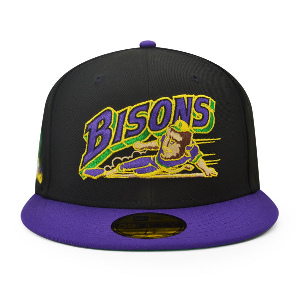 Buffalo Bisons 25th Anniversary MARDI GRAS Exclusive New Era 59Fifty Fitted Hat - Black/Purple