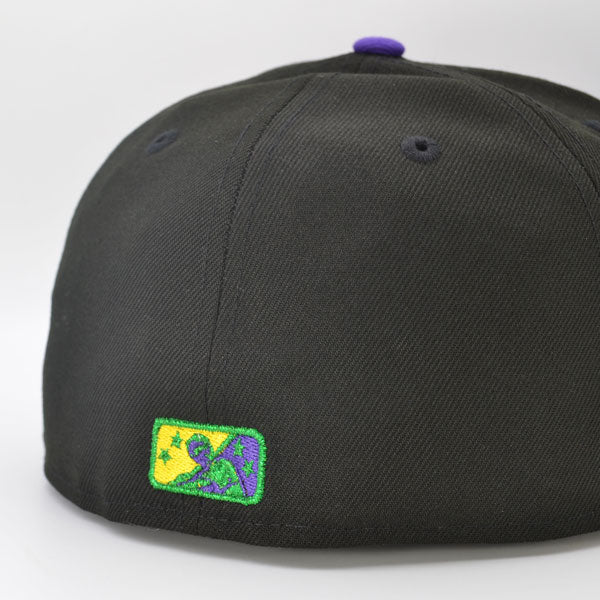 Buffalo Bisons 25th Anniversary MARDI GRAS Exclusive New Era 59Fifty Fitted Hat - Black/Purple