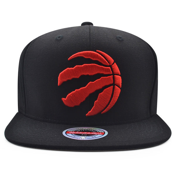 Toronto Raptors Mitchell & Ness DOWNTIME REDLINE Stretch Snapback Hat - Black/Red