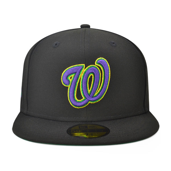 Washington Nationals 2019 World Series MARDI GRAS Exclusive New Era 59Fifty Fitted Hat - Black/Purple