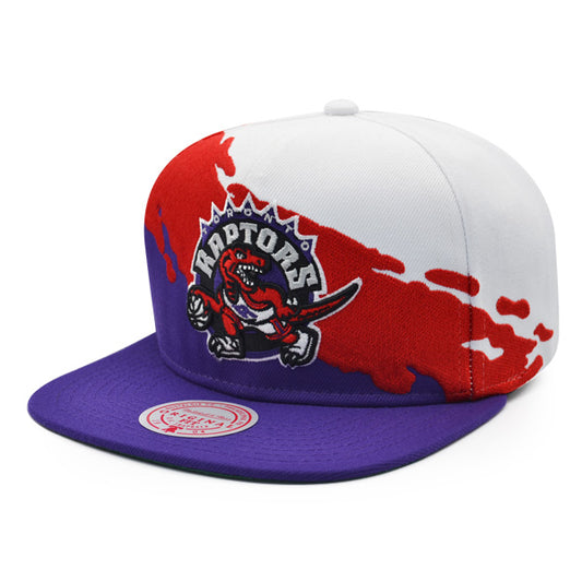 Toronto Raptors NBA Mitchell & Ness PAINTBRUSH Snapback Hat - Purple/Red