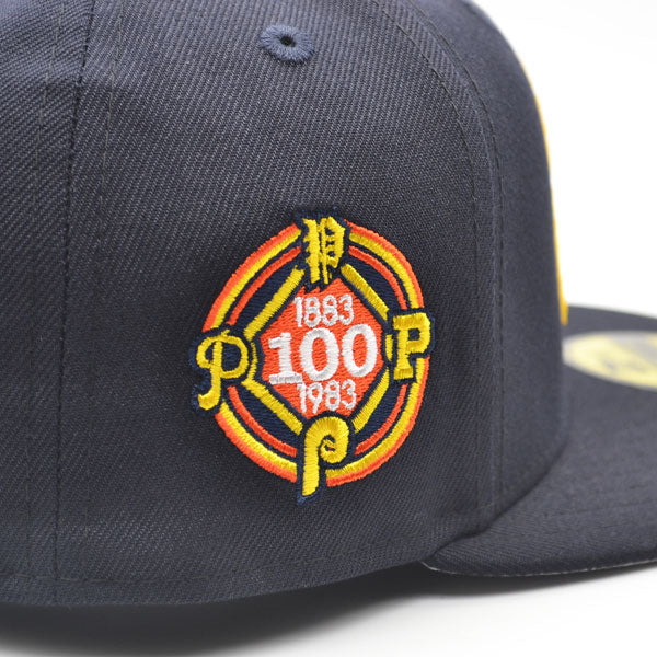 Philadelphia Phillies 100th Anniversary Exclusive New Era 59Fifty Fitted Hat - Navy/Burnt Orange