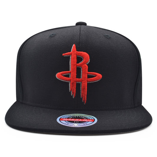 Houston Rockets Mitchell & Ness DOWNTIME REDLINE Stretch Snapback Hat - Black/Red