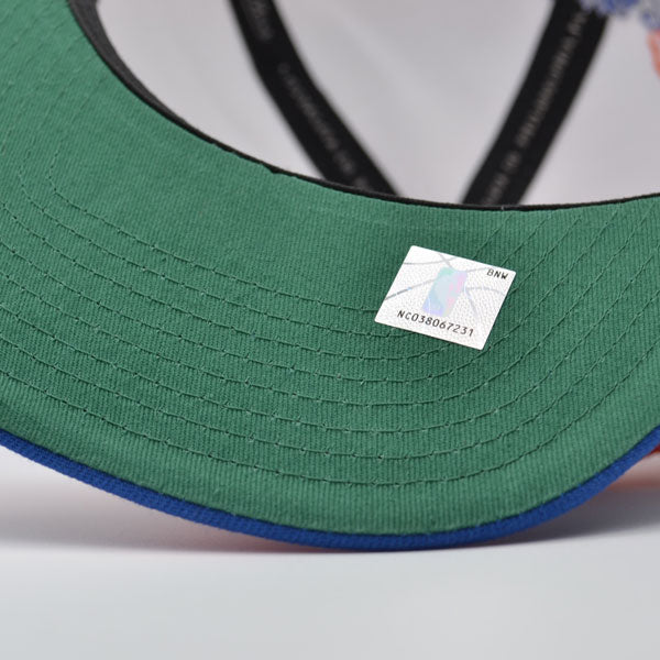 New York Knicks NBA Mitchell & Ness PAINTBRUSH Snapback Hat - Royal/Orange