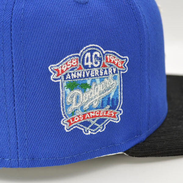 Los Angeles Dodgers 40th ANNIVERSARY Exclusive New Era 59Fifty CORD Fitted Hat – Royal/Black