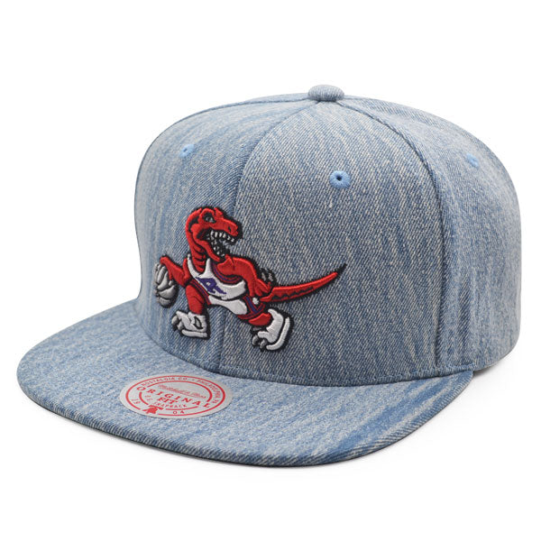 Toronto Raptors Mitchell & Ness HWC Classic Denim Snapback Hat - Light Blue