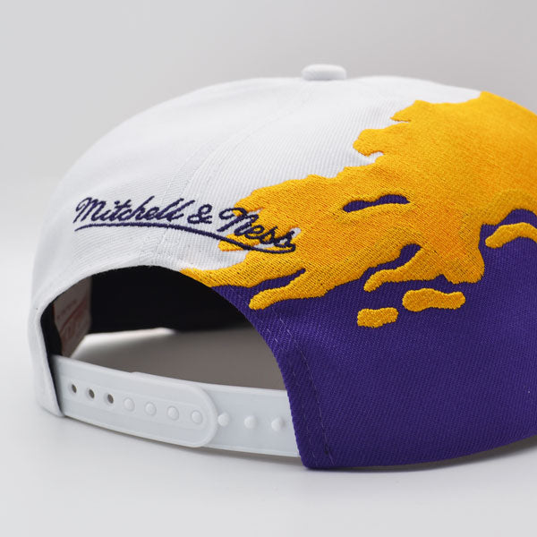 Los Angeles Lakers NBA Mitchell & Ness PAINTBRUSH Snapback Hat - Purple/Yellow