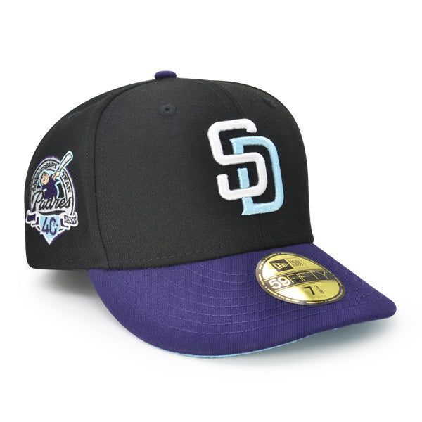 San Diego Padres 40th ANNIVERSARY Exclusive New Era 59Fifty Fitted Hat - Black/Purple