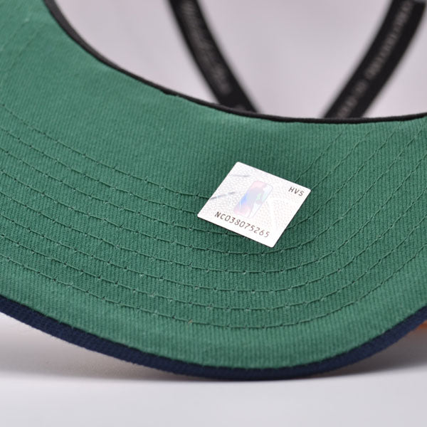 Golden State Warriors NBA Mitchell & Ness PAINTBRUSH Snapback Hat - Navy/Yellow