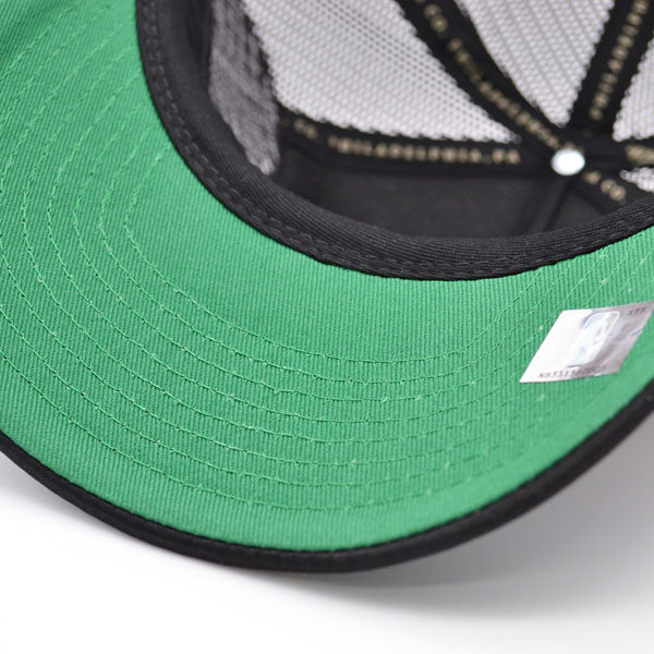 Boston Celtics Mitchell & Ness 17x NBA CHAMPIONS TRUCKER Mesh Snapback Hat- Black/Green