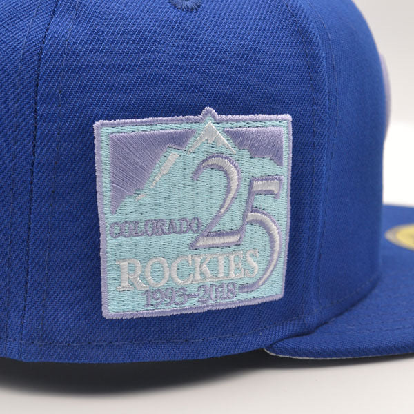 Colorado Rockies 25th Anniversary EXCLUSIVE New Era 59Fifty Fitted Hat – Royal/Lavender