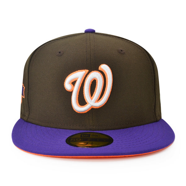 Washington Nationals 10 YEAR ANNIVERSARY Exclusive New Era 59Fifty Fitted Hat - Walnut/Purple