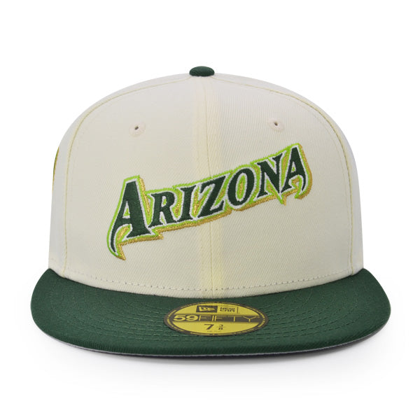 Arizona Diamondbacks 1989 INAUGURAL SEASON Exclusive New Era 59Fifty Fitted Hat - Chrome/Green/Gold Metallic