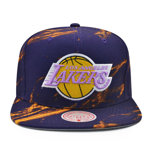 Los Angeles Lakers Mitchell & Ness DOWN FOR ALL Snapback Hat - Purple/Black/Yellow