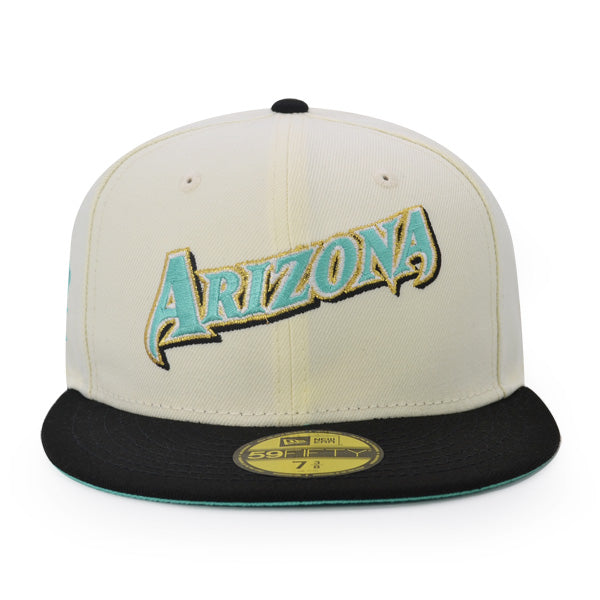 Arizona Diamondbacks 20th ANNIVERSARY Exclusive New Era 59Fifty Fitted Hat - Chrome/Black/Mint