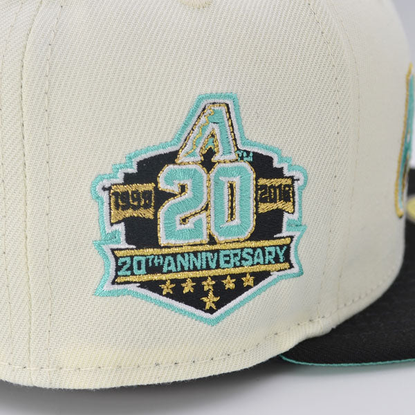 Arizona Diamondbacks 20th ANNIVERSARY Exclusive New Era 59Fifty Fitted Hat - Chrome/Black/Mint