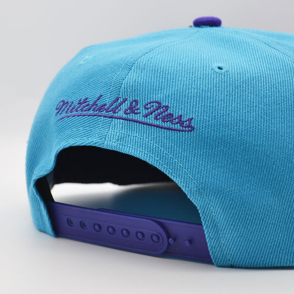 Utah Jazz NBA Mitchell & Ness SHARKTOOTH Snapback Hat - Purple/Vice Blue
